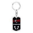 thumbnail image 1 of I Love Mon Polydactyl Chat en Acier Inoxydable Ou 18k or Premium Pivotant Chien Tag Porte-Clés, 1 of 8