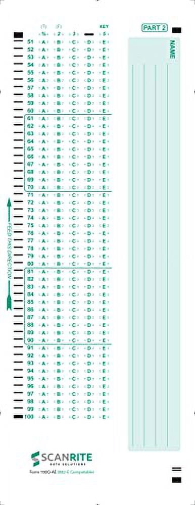 ScanRite - 882-E Scantron Compatible Testing Sheet, 50 sheet pack
