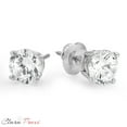 thumbnail image 2 of 0.2 ct Brilliant Round Cut Solitaire Studs Conflict free Genuine Cultured Certified Diamond Clarity SI1-SI2 Color G-H 14K White Gold Earrings Screw back, 2 of 7