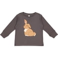 thumbnail image 3 of Inktastic Easter Cute Floppy Ear Brown Bunny Boys or Girls Long Sleeve Toddler T-Shirt, 3 of 5