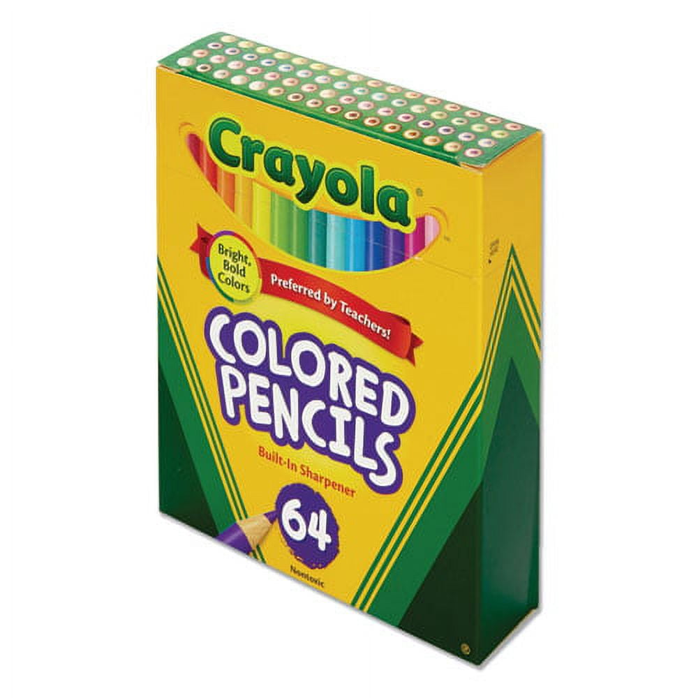 Short Colored Pencils Hinged Top Box With Sharpener, 3.3 Mm, 2b (#1), Assorted Lead/barrel Colors, 64/pack | Bundle of 5