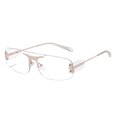 thumbnail image 2 of 2x de terre rectangular para mujer de montura metálica con lentes tintadas clásicas 400 Colco moda de gafas de sol sin montura de mujer, 2 of 8