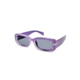 thumbnail image 2 of Juniors Plastic Slim Rectangle Purple Frame Smoke Lens Sunglasses, 2 of 3