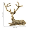 thumbnail image 2 of STRANDCHIC Golden Brass Elk Statue Antique Style Elk Modeling Figurine Desktop Decor, 2 of 8