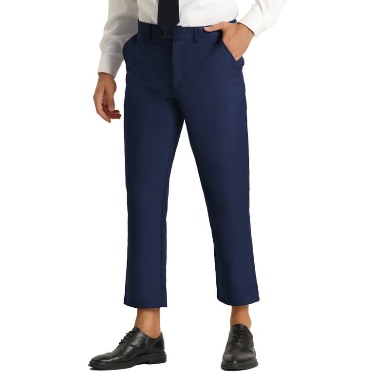 Mens slim cropped dress pants sale