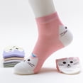 thumbnail image 2 of Calcetines de algodón hasta la pantorrilla para mujer, diseño de gato, con cara de gatito, bonitos calcetines de dibujos animados de moda, calcetines de algodón con animales, 2 of 6