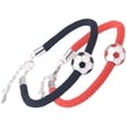 thumbnail image 1 of UPGRATOR 2Pcs Assorted Color Copper Polyamide Yarns Soccer Bracelets for Football Fans Wrist Decoration, 1 of 8