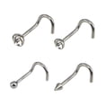 thumbnail image 2 of Lifetechs 14 Pcs/Set Mix Shape Rhinestone Unisex Nose Stud Stainless Steel Piercing Jewelry, 2 of 6