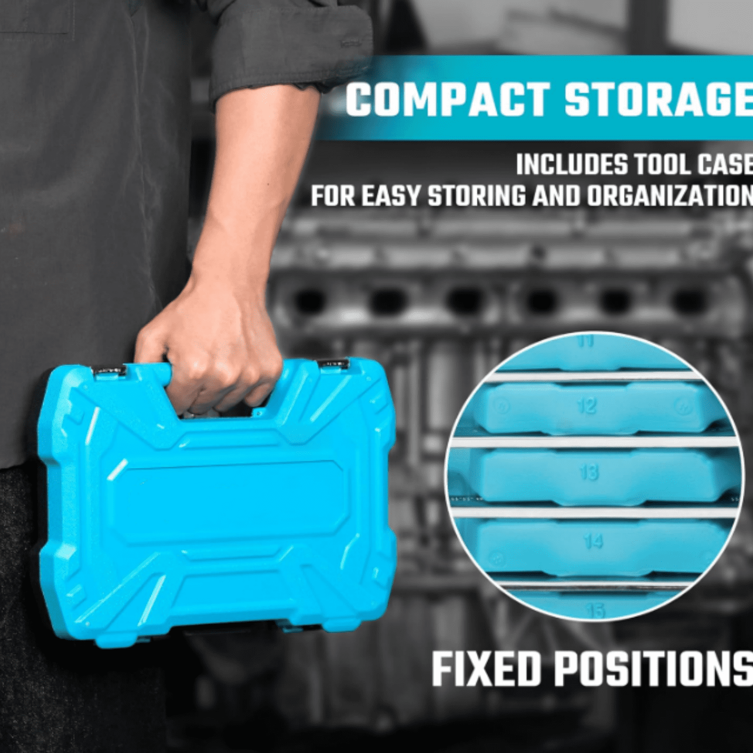 12-Piece Flex-Head Ratcheting Combination Wrench Set, 72-Tooth, Metric, 8-19 mm, Cr-v Steel, Organized in Storage Case