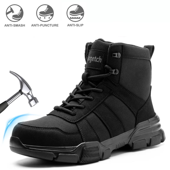 Sogetch Steel Toe Boots for Men Women Comfortable Lightweight Work Boots Indestructible Safety Shoes