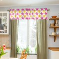 thumbnail image 3 of Yayeee Kitchen Valance Rod Pocket 54" x 18" Living Room Window Curtain, Yellow Pink Stars, 3 of 6
