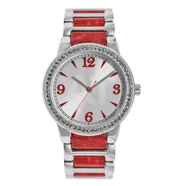 Reloj Dama Acero Resina Rojo Pedreria Casual Ann Taylor Ann Taylor ATP50001 Walmart en linea