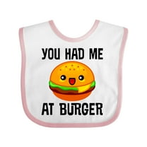 Inktastic You Had Me at Burger Boys or Girls Baby Bib