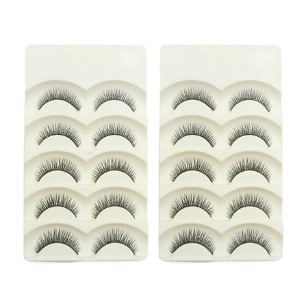 10 Pairs Natural Looking False Eyelashes Extension Eyes Makeup Cosmetic Tool