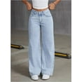 thumbnail image 3 of ZANKLEY Women Bowknot Embroidery Y2k Jeans Straight Leg Boyfriend Denim Pants, 3 of 11