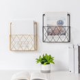 thumbnail image 3 of Wall Mounted Magazine File Rack Organizer, Hanging Document Rack, Metal Wire Wall Mounted Magazine Folder Holder Rack for Magazines Novels Recipes, 3 of 8