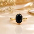 thumbnail image 6 of vylahjewellery Unique Black Oval Cut Moissanite Solitaire Engagement Ring 14K Vermeil Yellow Gold Classic Bezel Wedding Promise Ring for Women, 6 of 7