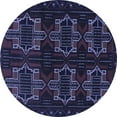 thumbnail image 1 of Ahgly Company Machine Washable Indoor Round Persian Blue Traditional Area Rugs, 4' Round, 1 of 4