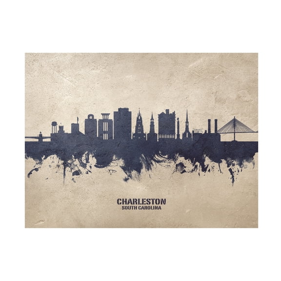 Michael Tompsett 'Charleston South Carolina Skyline Concrete' Canvas Art