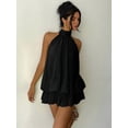 thumbnail image 4 of Women'S Halter Backless Bodycon Mini Dress Fashion Casual Summer Party Dress Black S, 4 of 10