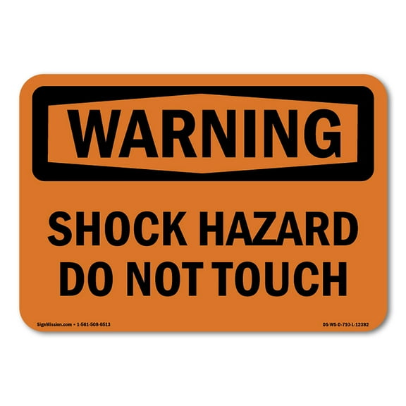 OSHA WARNING Sign - Shock Hazard Do Not Touch | Plastic Sign | Protect Your Business, Construction Site, Warehouse & Shop Area | Made in the USA