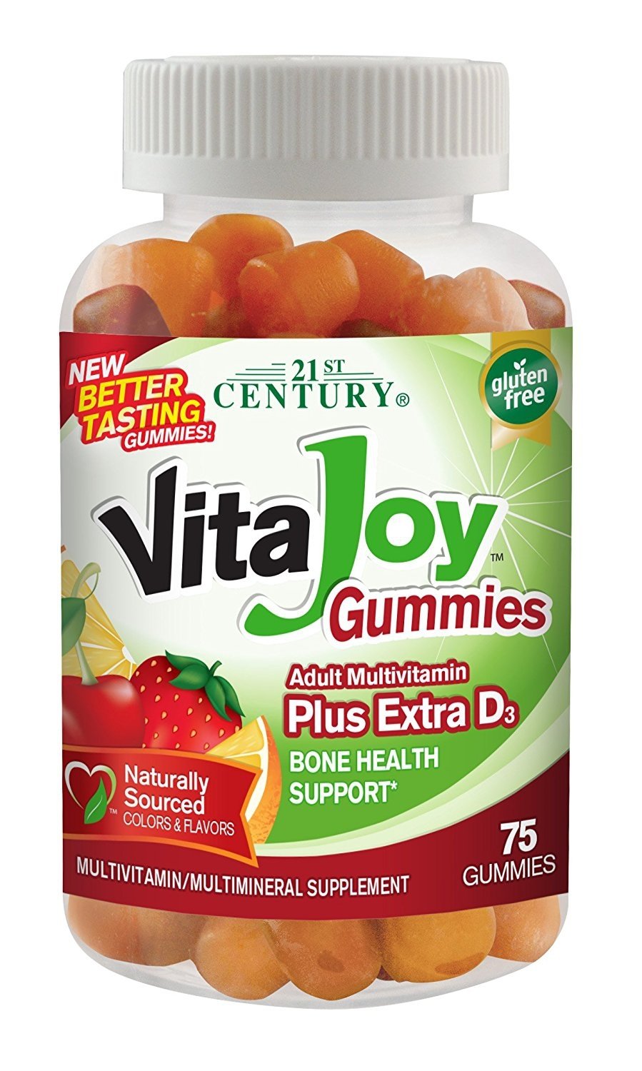 21st Century Vitajoy Multi Gummies Plus Extra D3 Orange, Cherry and