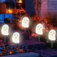 thumbnail image 2 of 5 Pcs Halloween Decorations Solar Ghosts Bats, Pathway Lights Outdoor Ghosts Stake Lights Solar Powered Garden Waterproof Lighted Halloween Decor for Yard Porch Lawn Walkway Garden Party Decor, 2 of 6