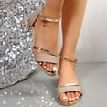 thumbnail image 4 of Zapatos de verano dorados con tiras cuadradas para mujer, sandalias de mujer con tacones 2024, zapatos casuales, zapatos de mujer con punta abierta y tacones bajos, calzado para mujer, 4 of 4
