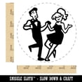 thumbnail image 2 of Happy Dancing Couple Rubber Stamp for Scrapbooking Crafting Stamping - Large 1-1/4 Inch, 2 of 7