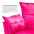 thumbnail image 4 of Velvet Accent Chair Tufted Cushion Upholstered Sofa Chair Padded Armchair Home Living Room Fuchsia, 4 of 8