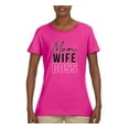 thumbnail image 2 of Wild Bobby, Mom Wife Boss Mother's Day Womens Graphic Tee, Fuschia, 3X-Large, 2 of 6