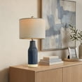 thumbnail image 4 of Yokila Blue Ceramic Table Lamps Set of 2 for Living Room Bedroom 23.75" Modern Bedside Nightstand Lamps, 4 of 12
