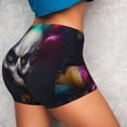 thumbnail image 4 of Fotbe Modern Abstract Colorful Skull C Shorts Sin Costuras – Shorts Deportivos de Cintura Alta para Mujer, Elásticos para Gimnasio, Yoga, Running o Ciclismo-Medium, 4 of 8