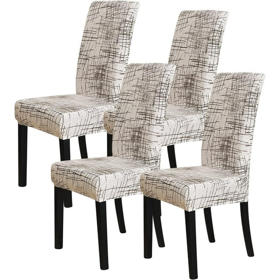 Dining Room Chair Covers for Dining Room Set of 4,Stretch Dining Chair Cover for Dining Room Kitchen Washable Removable(4Pack,Printed Geometric Pattern)