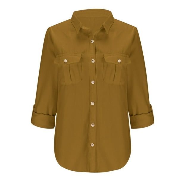 Abrigo y chaqueta vaquera de manga larga sin capucha para mujer, de otoño, color liso, informal, con solapa y botones, de manga larga