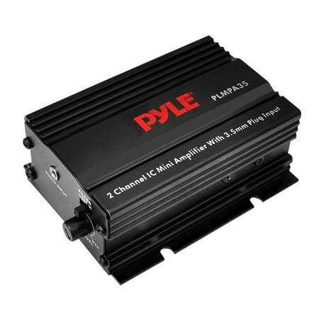 PYLE PLMPA35 - Dual Channel Mini Portable Stereo- Receiver Box - 300 Watt Rack Mount Audio Speaker Power Amplifier System w/ 3.5mm Input - Enjoy Amplified Sound for Your Home Entertainment