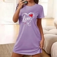 thumbnail image 1 of Camisón corto de talla grande para mujer, camisón de manga corta con estampado de pecho a la moda, camisón para mujer, 1 of 5