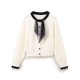 thumbnail image 4 of HH TRAF Mujeres Nueva Moda Cuello Redondo Manga Larga Tejido Lazo Cárdigan Superior Femenino Elegante Un Solo Pecho Contraste Casual Tops, 4 of 4