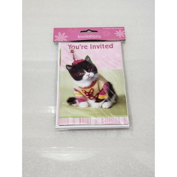 Pet Party Cat Invites (8ct)