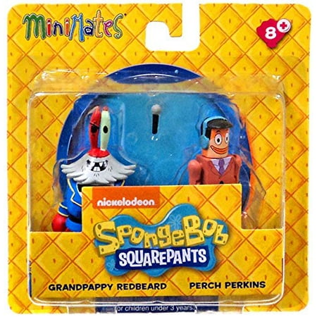 Spongebob Squarepants Minimates Grandpappy Redbeard & Perch Perkins 2" Minifigure 2-Pack, Spongebob Minimates Grandpappy Redbeard and Perch Perkins 2-Pack By Diamond Select From USA