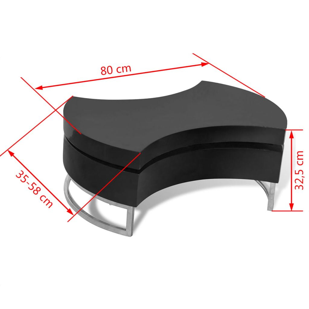 Kepooman Modern Shape-Adjustable Storage Coffee Table for Living Room Office Bedroom, Black Kepooman Modern Shape-Adjustable Storage Coffee Table for Living Room Office Bedroom, Black