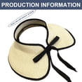thumbnail image 2 of Sombreros de visera para mujer, sombrero de playa de paja plegable con cola de caballo de verano para mujer, 2 of 5