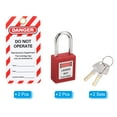 thumbnail image 3 of Unique Bargains Lockout Tagout Locks with Key, 2 Pack Loto Locks Safety Padlock Keyed Different with Lockout Tag Style 1, Red, 3 of 6