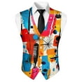 thumbnail image 5 of Yuyamidu Abstract Men's V-Neck Business Vests with 3 Pockets Formal Dress Vest for Suit Tuxedo Casual 4 Button Waistcoat Size L, 5 of 7