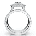 thumbnail image 3 of Pompeii 1 1/10ct Diamond Cushion Halo Engagement Wedding Ring Set Platinum (H/I,I1-I2), 3 of 4