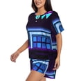 thumbnail image 2 of Lsque Geometry Dash Women's Short-Sleeved Pajama Set - 2 Piece Soft and Lightweight Sleepwear Set-Medium, 2 of 9