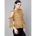 thumbnail image 3 of Pannkh Women's Cat Print Ruffled Top, 3 of 10