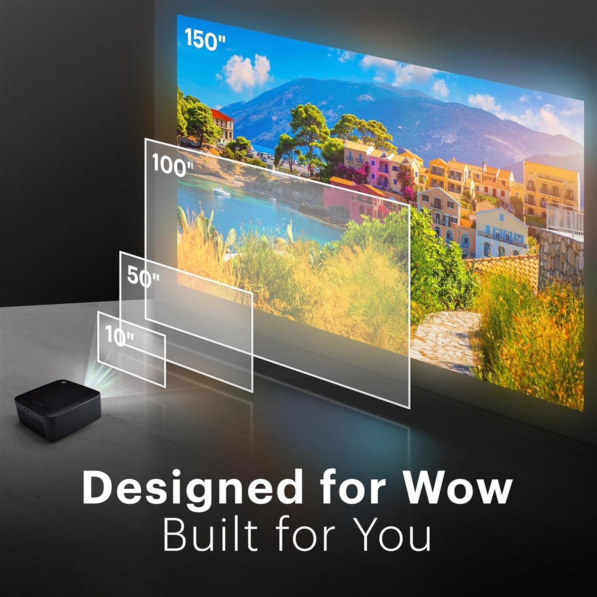 Kodak FLIK X20 Full HD Smart Projector Kit with 100" Screen, Tripod, Remote, Wi-Fi, EVA Case (Black)