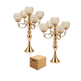 thumbnail image 1 of Juego De2 Candelabro Portavelas Cristal Para Decoración Mesa Belug Dorado, 1 of 4