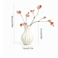 thumbnail image 3 of MMJ Fluted Ceramic Vase Set of 2 Matte Black White Table Centerpiece Home Decor 8.27x5.12x5.12in With Leaves, 3 of 7